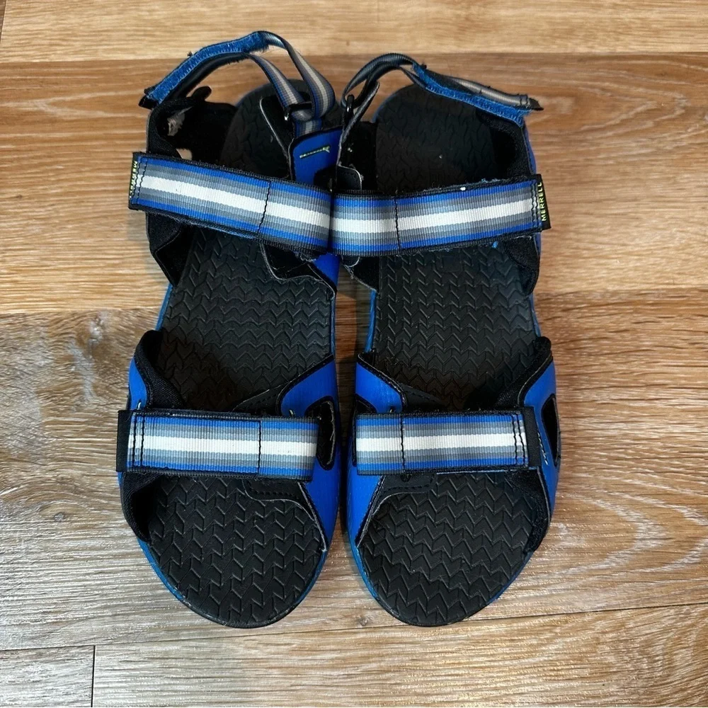 Merrell Hydro Blaze Blue Hook-and Loop Boys Sandals, Size 7